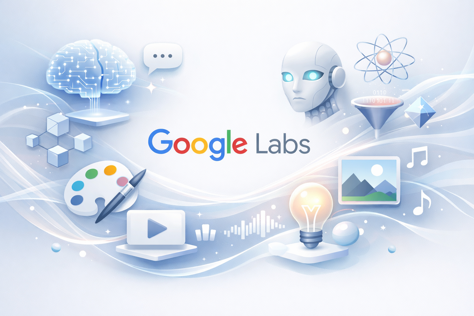 IGoogle Labs experimental AI tools illustration.