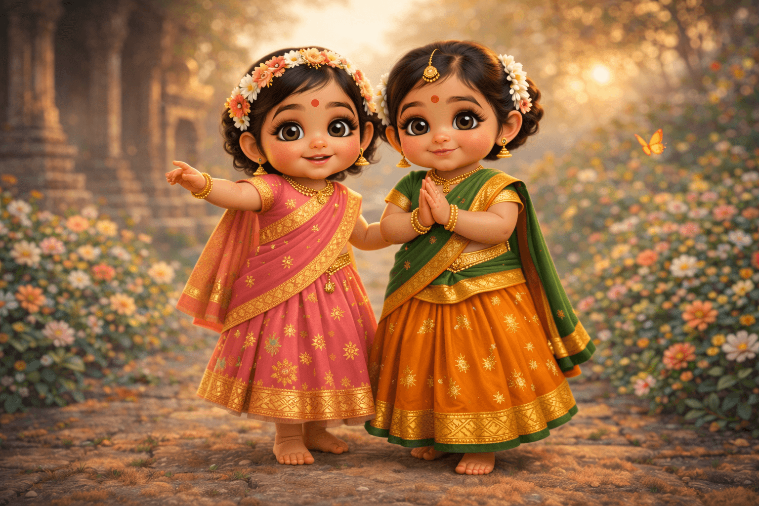 Pixery style Indian baby girl prompts for cute Pixar AI images