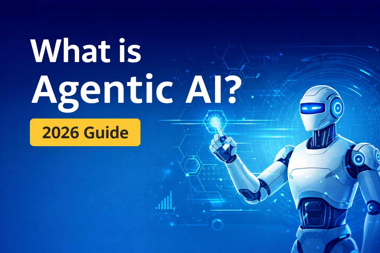 What Is Agentic AI – autonomous AI agents working with advanced digital interface and neural networks.