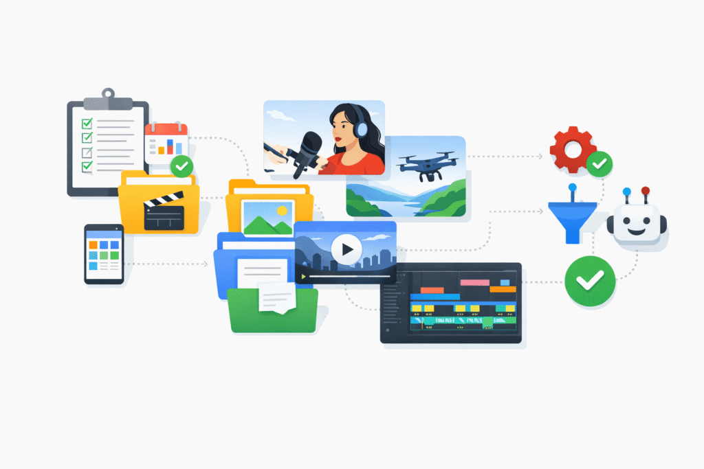 Google Flow video creation workflow automation concept