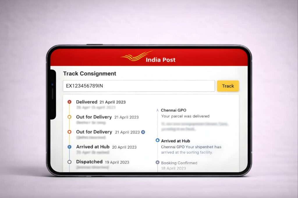 Dak Sewa App parcel tracking screen
