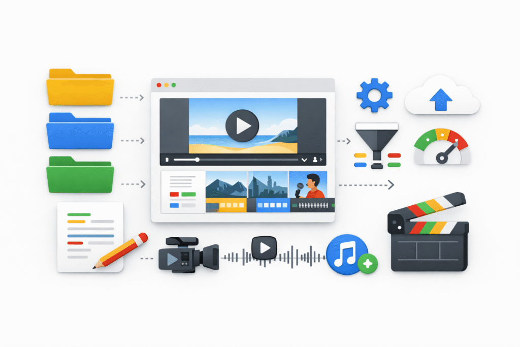 Google Flow video creation workflow illustration