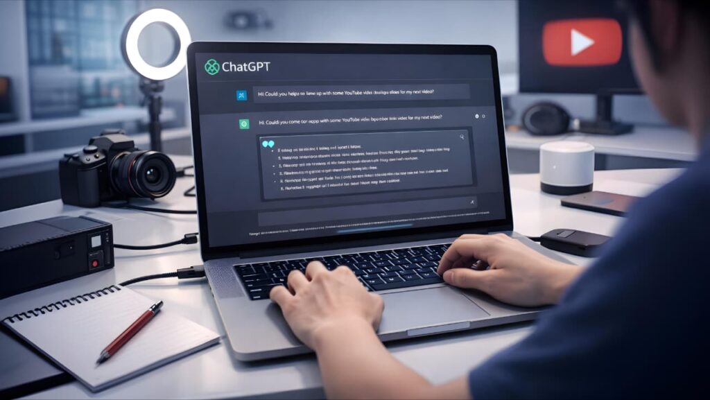 ChatGPT AI tool for YouTube script writing and video ideas