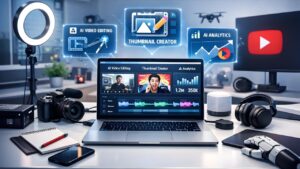 Free AI tools for YouTubers for video editing thumbnails and SEO