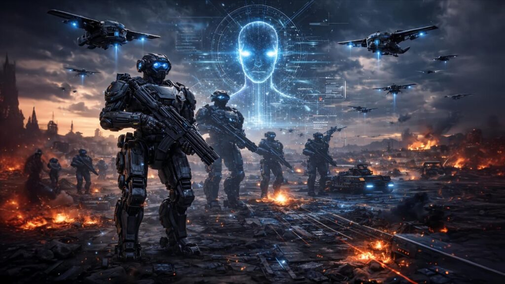 future artificial intelligence war technology battlefield concept