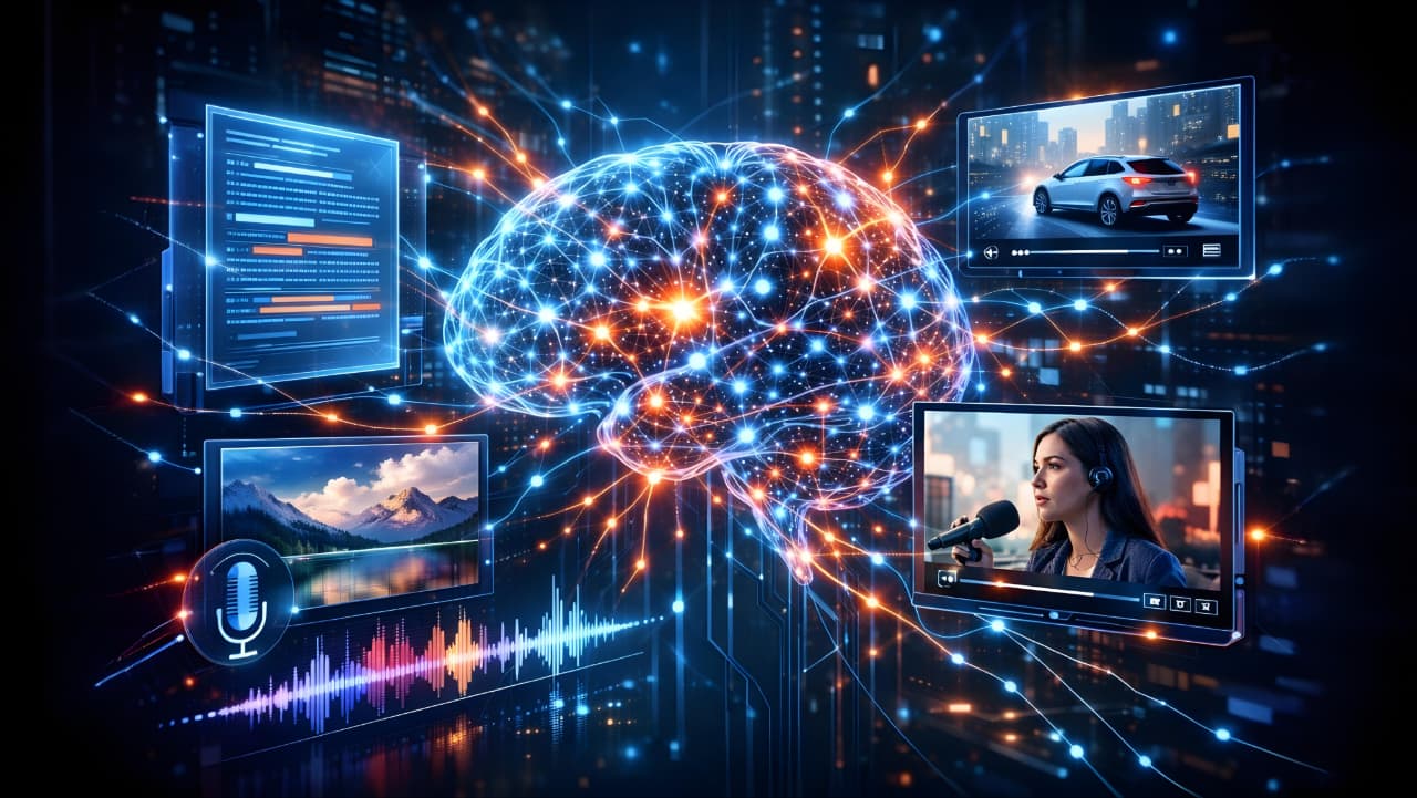 Multimodal AI technology analyzing text images audio and video