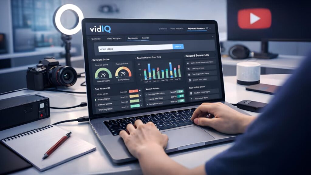 VidIQ AI tool for YouTube SEO and keyword research