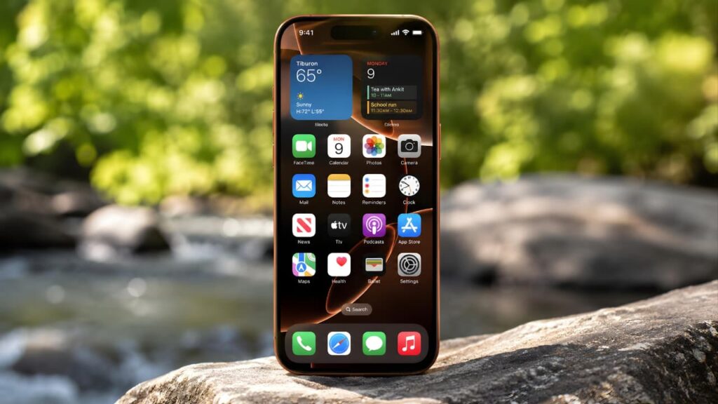 Apple iPhone 17 Pro Max Review front display showing bright OLED screen and Dynamic Island
