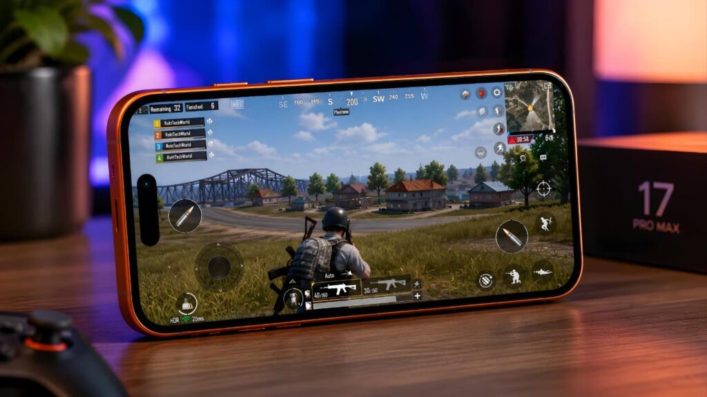 Apple iPhone 17 Pro Max Review gaming performance image showing high graphics mobile gaming