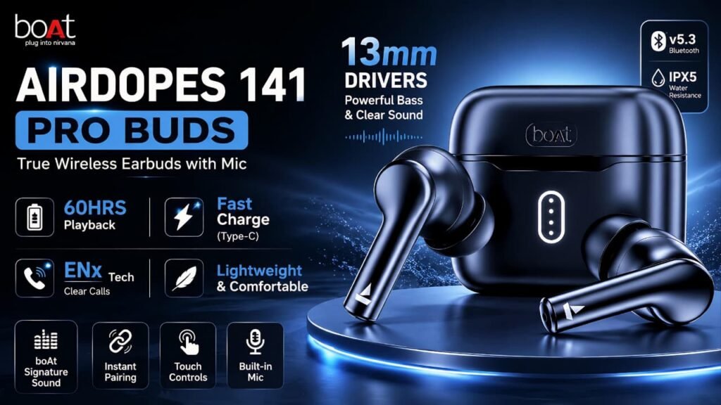 Best Amazon Gadgets Under ₹1000 – boAt Airdopes 141 Pro Wireless Earbuds