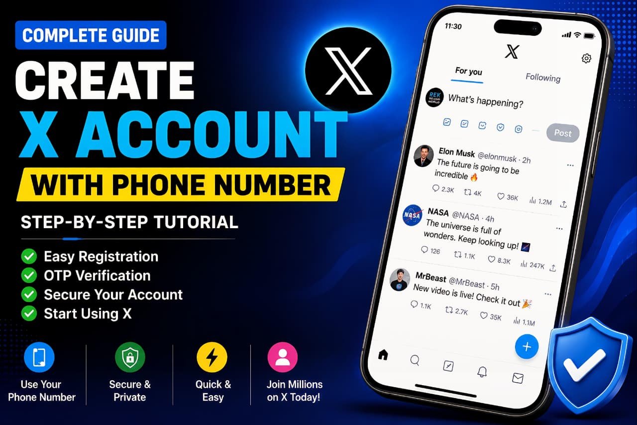 How to Create a New X Account Using a Phone Number step by step tutorial featured image
