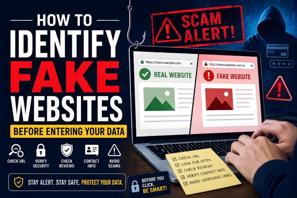 How to identify fake websites before entering your data and avoid phishing scams