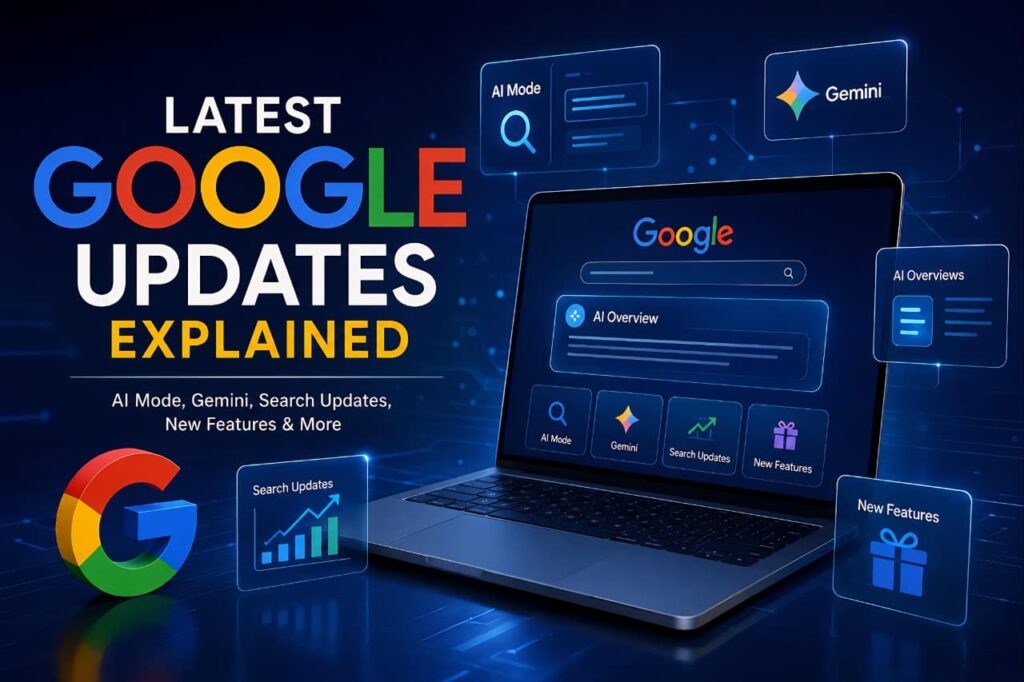Latest Google Updates Explained featuring AI Mode, Gemini, AI Overviews and new Google Search updates