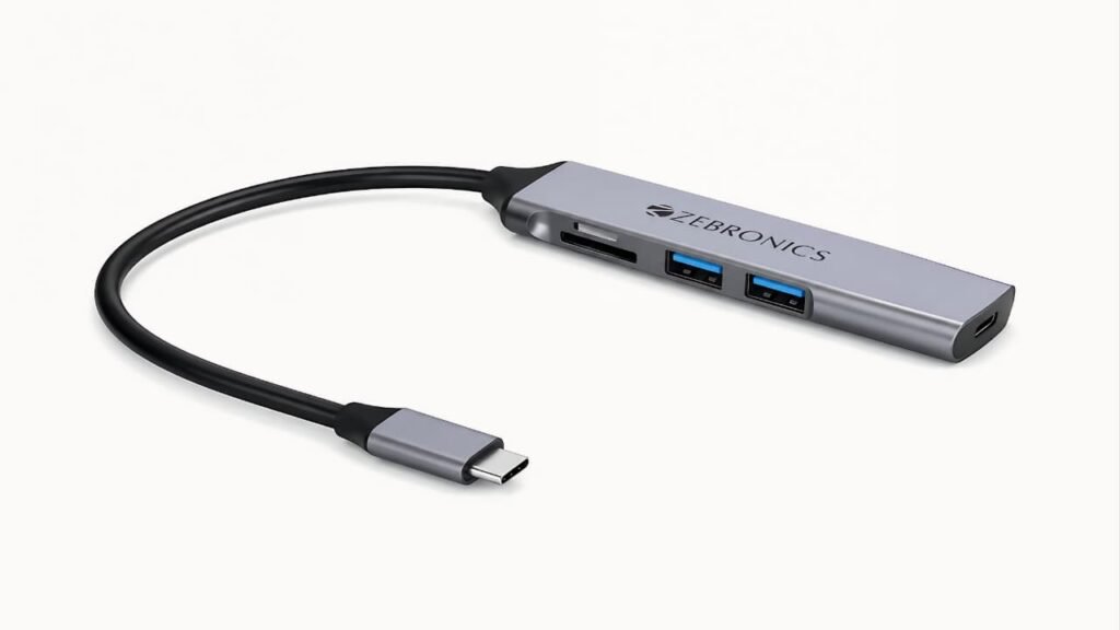 Best Amazon Gadgets Under ₹1000 – ZEBRONICS TA200U Type-C to USB 3.0 4-Port Hub