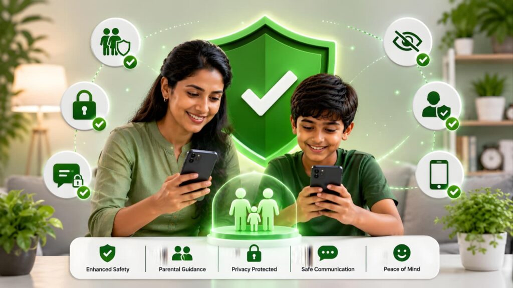 Benefits of WhatsApp Parent-Managed Accounts including child safety, privacy protection, secure communication, and family security