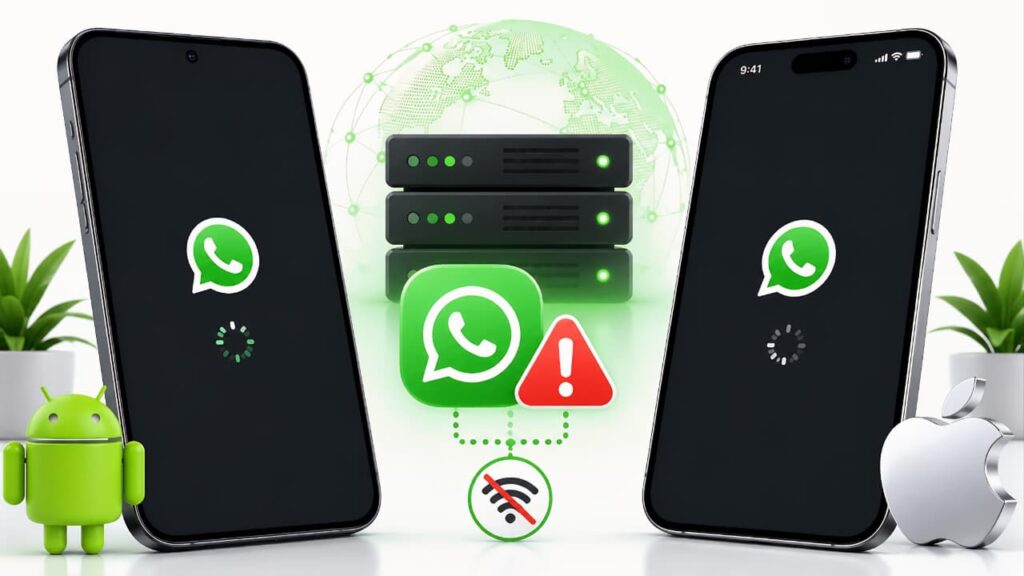 WhatsApp server status check for Android and iPhone when the app is not opening
