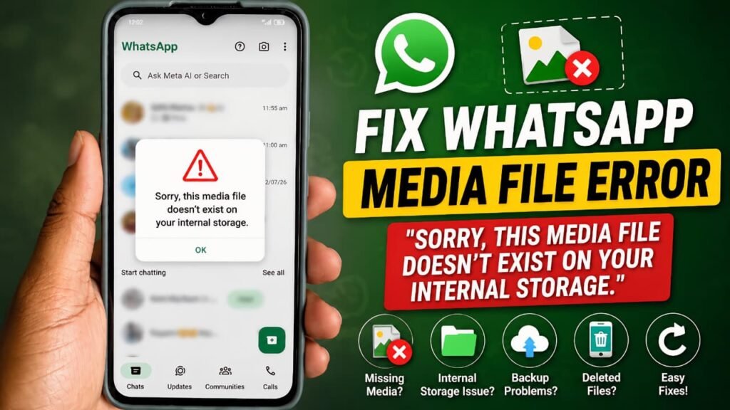 WhatsApp Sorry This Media File Doesn't Exist on Your Internal Storage error fix guide on Android smartphone
