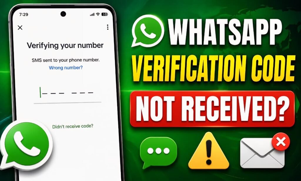 WhatsApp Verification Code Not Received - Verifying your number screen with SMS OTP verification