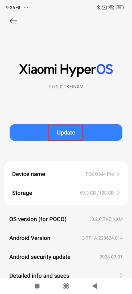 Android Software Update Screen for Fixing This Version of YouTube Is Out of Date Error
