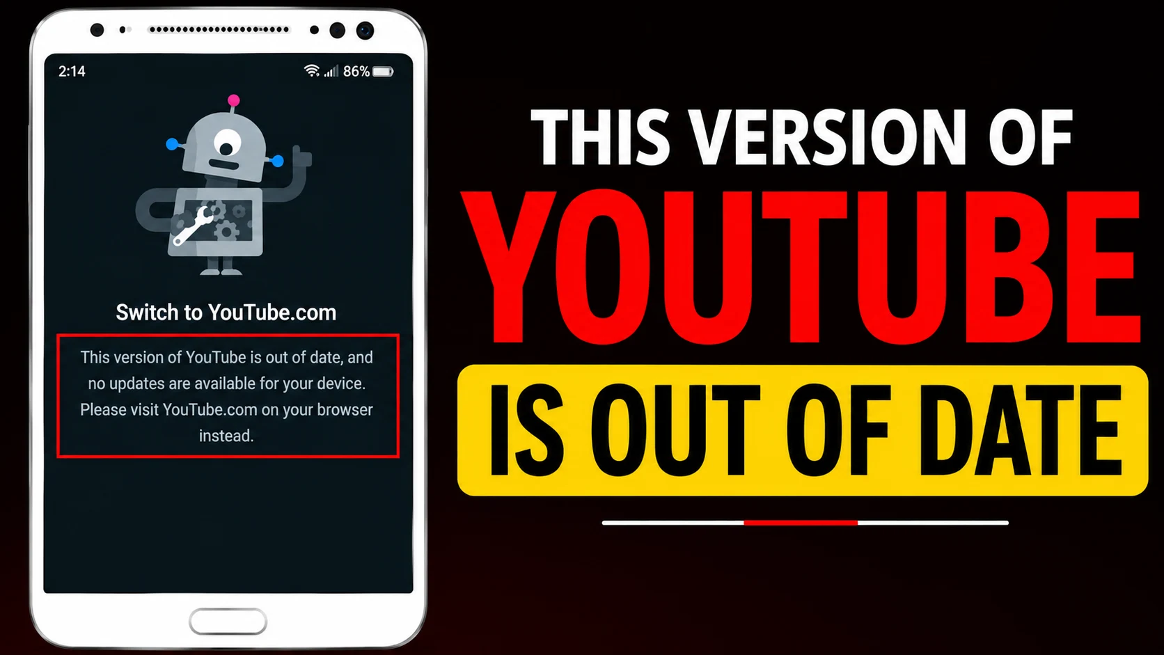 This Version of YouTube Is Out of Date Error on Android - Featured Image