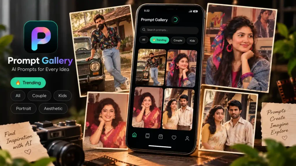 Prompt Gallery - AI Prompts app featuring trending AI prompts
