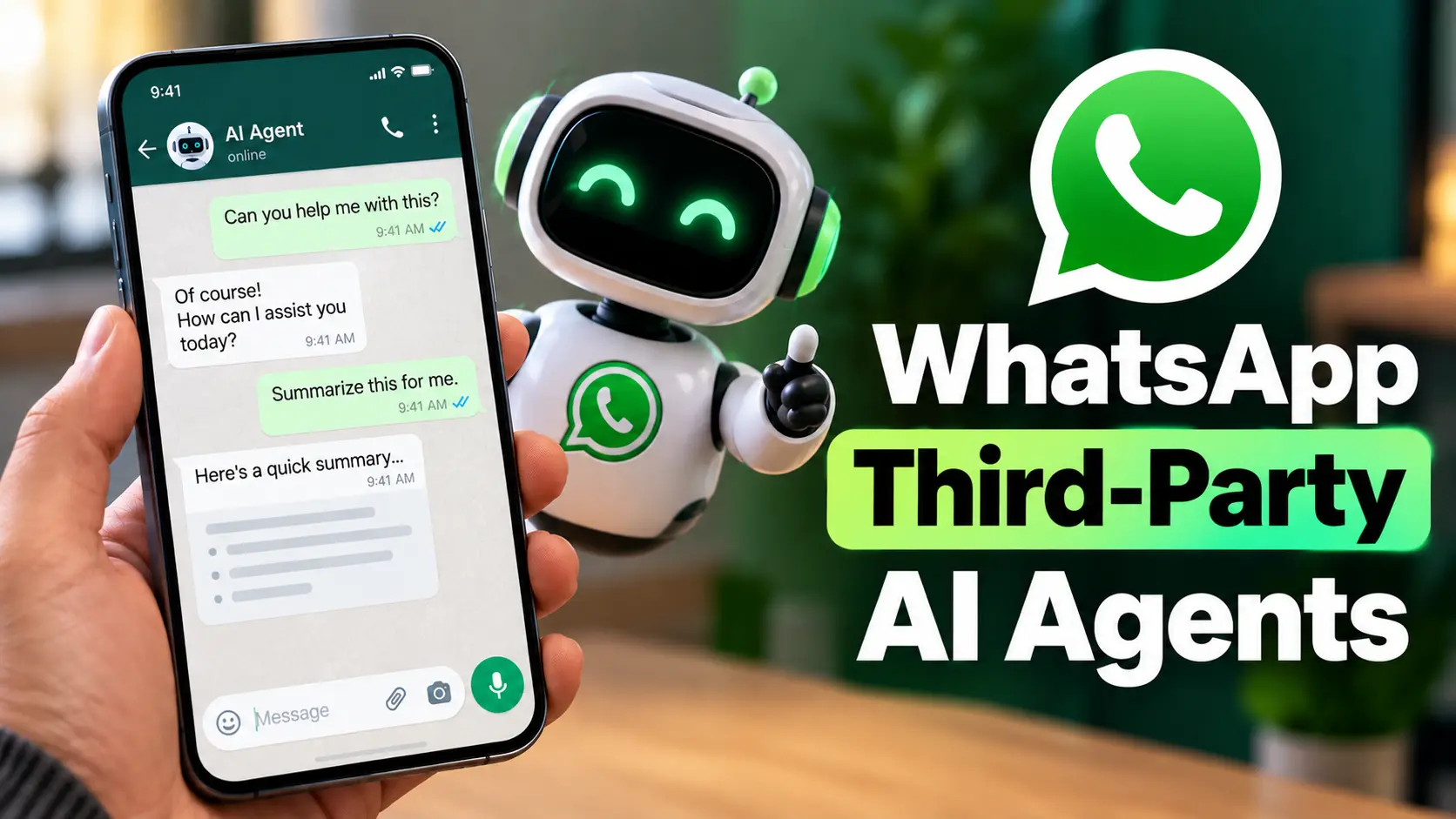 WhatsApp Third-Party AI Agents on a smartphone